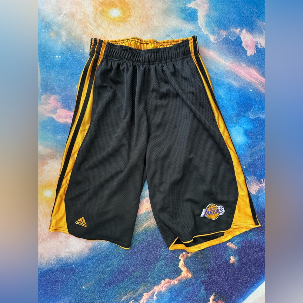 Adidas NBA Los Angeles Lakers 3-Stripe Team Shorts Size Small